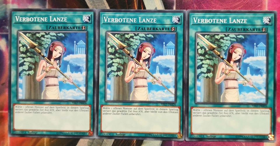 3x Verbotene Lanze YS17-DE026 Common DEUTSCH 1.Auflage Playset NM Yu-Gi-Oh - Bild 1 von 1