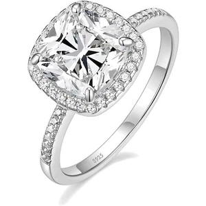 3.5CT Cushion Cut CZ Engagement Ring in 925 Sterling Silver - Elegant Sizes 3-11 - Picture 1 of 1