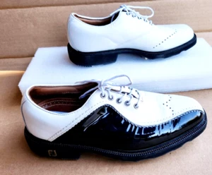Footjoy FJ ICON MyJoys 52180 Mens Boys Golf Shoes Black White Sz 4.5M RARE!!! - Picture 1 of 12
