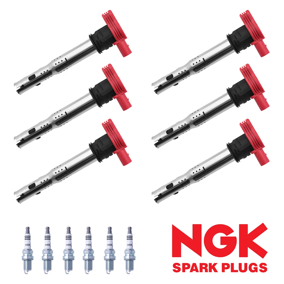 6x Ignition Coil + 6x NGK Iridium Spark Plugs for Audi Q5 3.2L V6 UF529 - Image 1 of 1