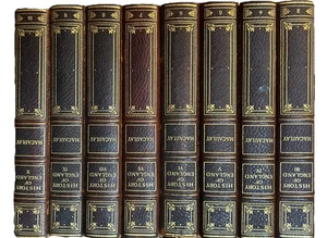 LEATHER Set 1900 LORD MACAULAY HISTORY OF ENGLAND Vs 3-10 - Picture 1 of 23