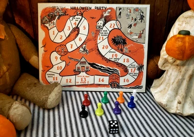 AWESOME OOAK UNIQUE RETRO VINTAGE HALLOWEEN PARTY BOARD GAME YOU CAN PLAY SIGN - Image 1 of 4