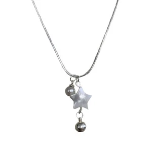 Temperament Pearls Star Pendant Necklace Simple Y2K Collar Necklaces Jewelry - Picture 1 of 8