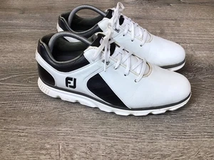 Scarpe da golf FootJoy Pro SL 53220 bianche nere da uomo misura 8,5 larghe stringate senza punte - Foto 1 di 12