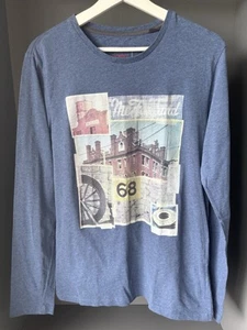 Esprit Long Sleeve T-Shirt: Graphic to Front: Crew Neck: Blue: Medium Excellent - Picture 1 of 13