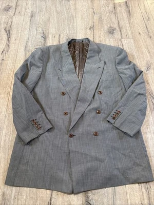 Abrigo Deportivo VALENTINO 46 (56 EU) Hombre Lana Gris Doble Pecho Gran Tamaño Foto 1 de 4