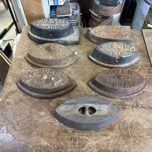 Lot 9 Antique Dover Asbestos Unmarked Sad Irons - Picture 1 of 9