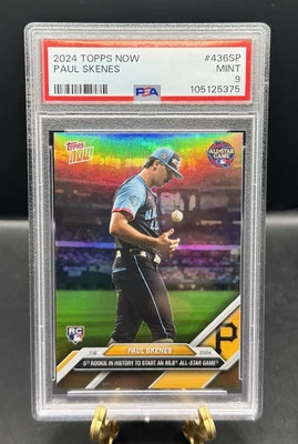 2024 Paul Skenes Topps Now Rookie RC #436 All Star Game FOIL Variation SSP PSA 9 - Image 1 of 2