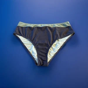 Pantalones de bikini reversibles para mujer XL trajes de baño nailon mezcla de spandex verde negro - Imagen 1 de 9