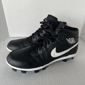 Nike Air Jordan 1 MCS Retro Black White Baseball Cleats Mens Size 13 AV5354-001 - Picture 1 of 14