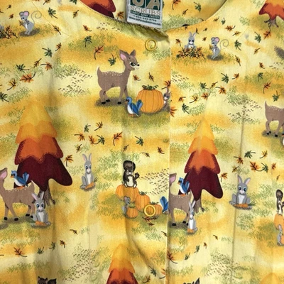 Uniform Advantage UA Women’s Scrub Jacket Snap Fall Animals Size 2X Autumn - Image 1 of 4