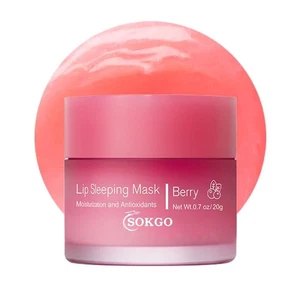 Máscara labial para dormir, máscara labial nutritiva e hidrate, bálsamo, aceite, bayas - Imagen 1 de 7