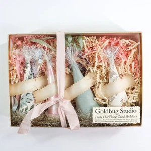 Sombrero de fiesta Goldbug Studio Ashley Carter lugar tarjeteros caprichoso de colección efímero 3 - Imagen 1 de 6