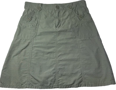 Falda De Colección Cherokee Línea A Talla 10 Caqui Verde Bolsillo Carga Algodón Deportiva Retro Foto 1 de 4