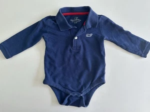 Polo VINEYARD VINES bambino ragazzo blu navy 6-12 mesi pezzo unico colletto manica lunga - Foto 1 di 6