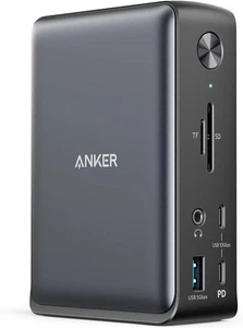 Anker  13-in-1 USB-C Docking Station 85W Charging Triple Display + 6ft 60W Cable - Picture 1 of 8
