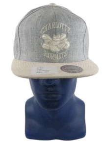 Charlotte Hornets MITCHELL & NESS CAP GRAY TAN JORDAN M&N Suede Bill Sample - Picture 1 of 4