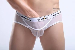Slip mini Boxer taille L blanc transparent Manview by NEOFAN sheer sexy Ref M04 - Imagen 1 de 11