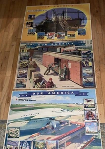 Our America Coca Cola (3) Vintage Americana Posters - Extremely Rare -Antique - Picture 1 of 11