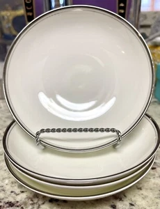 Vintage Mikasa White Bone China Wellesley With Platinum Trim Fruit Dessert Bowl - Picture 1 of 3