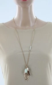 New Ruff Hewn Southwest Feather Tassel Pendant Necklace Nwt $36 Tags #N2570B - Picture 1 of 4