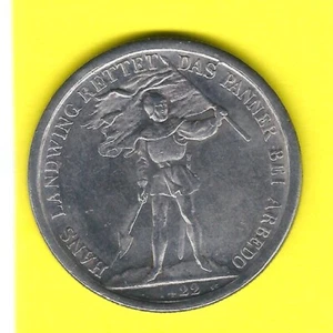 1869 ZUG  5 FRANCS SILVER PLATED SWISS SHOOTING THALER - FACSIMILE 15gm COIN - Picture 1 of 2