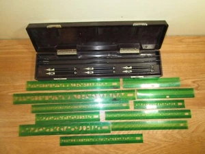 VINTAGE WRICO ZEICHNUNG BESCHRIFTUNG FÜHRUNGSSET MIT STIFTEN Bakelit Box - Bild 1 von 6