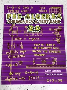 Teaching Textbooks Pre-Algebra Answer Key And Test Bank 2.0 Version, No Markings - Picture 1 of 6