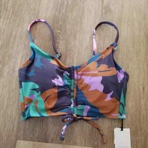 NWT Shade & Shore Multi Color Tunneled Bikini Top Size XS - Picture 1 of 5