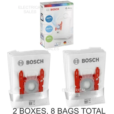 BOSCH TYPE G MICROFIBRE VACUUM CLEANER DUST BAGS GENUINE 468383 461883 x 8 BAGS - Image 1 of 3