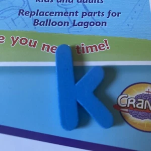 Cranium Balloon Lagoon Carnival Game Replacement Parts Pieces Letter K - Picture 1 of 2