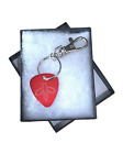 Honey Bee Red Guitar Pick Key Ring, Plectrum in Gift Box ENGRAVED FREE