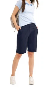 New W/Tags Wonder Nation Girls' School Uniform Bermuda Shorts Navy Blue Size 9 - Picture 1 of 3