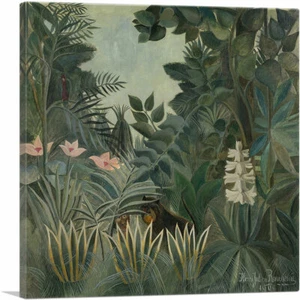ARTCANVAS The Equatorial Jungle 1909 Canvas Art Print by Henri Rousseau - Picture 1 of 11
