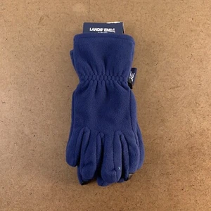 Lands' End Kid's Size Large Deep Sea Navy Fleece Gloves NWT - Picture 1 of 4