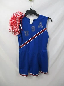 Cheerleader Costume Womens Medium USA Blue Dress Halloween California Costume - Picture 1 of 10