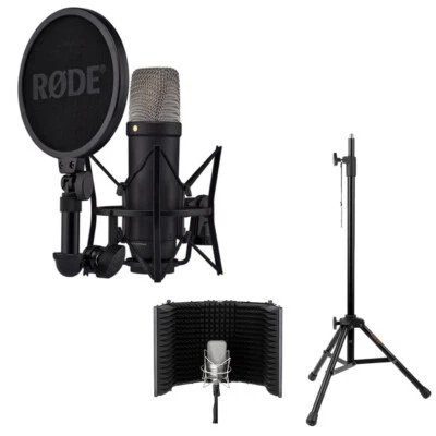 Rode NT1(Black) 5th Gen Hybrid Studio Condenser Mic with Filter & tripod Bundle - Image 1 of 4