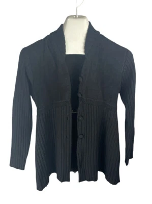 Cárdigan superior de cuero negro para mujer J.Jill talla XS Petite Foto 1 de 3