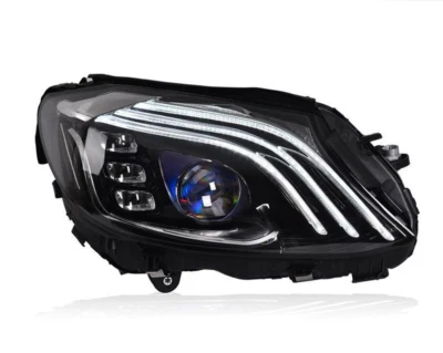 Conjunto de faros LED delanteros exteriores de plástico ABS para Mercedes Benz C200 15-2021 Foto 1 de 4