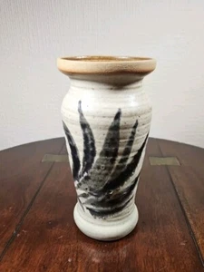 Vintage Leaf Pattern Studio Pottery Vase - Picture 1 of 19