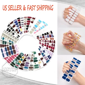 Full Size Nail Wraps Stickers Polish Finger Manicure Art Self Stick Decor DIY - Picture 1 of 29