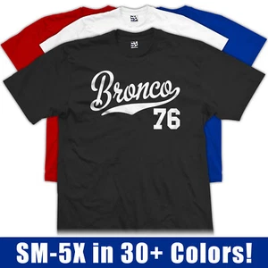 Bronco 76 Script T-Shirt | 1976 4x4 SUV Wagon Half Cab Classic U14 U15 Tee Shirt - Picture 1 of 34
