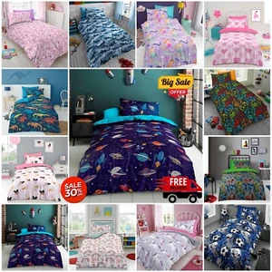 Kids Duvet Cover Set Microfibre Girls & Boys Quilt Covers Single Beddings Set - Picture 1 of 25