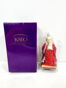 KSEO SAINT POPE JOHN PAUL II PRAYING IN RED CAPE MERCURY GLASS ORNAMENT - Foto 1 di 9