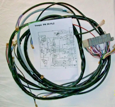 EUGENIO IMPIANTI ELETTRICI IMPIANTO ELETTRICO CABLAGGIO VESPA PK 50 FL2 MODELLO V AVVIAMENTO ELETTRICO