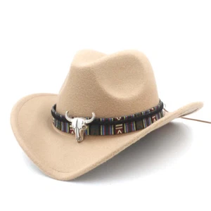 Western Style Kids Boys Girls Cowboy Hat with Tassel Ribbon for Halloween Party - Picture 1 of 25