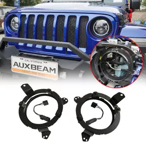 For 18-21 Jeep Wrangler JL 7" LED Headlight Mounting Bracket Ring With Adapters - Foto 1 di 12