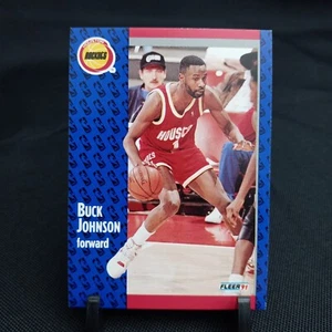 1991 Fleer Buck Johnson #75 Houston Rockets Basketball Card (1B20) - Picture 1 of 3