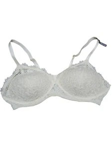 NWT Real Happy Wireless San Armature White Lace Padded Bra 38C - Picture 1 of 4