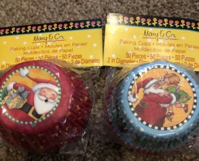 Maria Engelbreit Weihnachten Santa Backformen Cupcake Einlagen 100ct 2x50 NEU - Bild 1 von 4